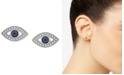 Wrapped Diamond Evil Eye Stud Earrings (1/8 ct. t.w.) in 14k White Gold, Created for Macy's